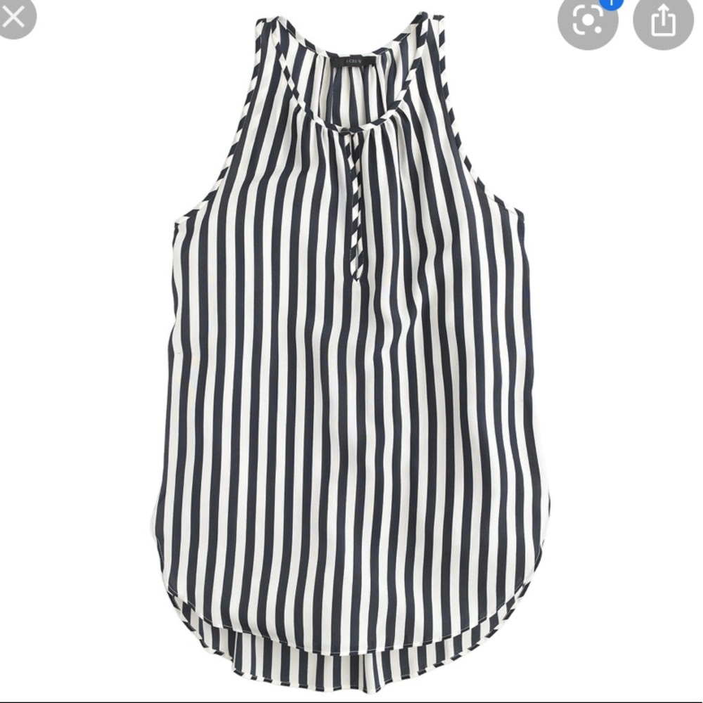 Jcrew Carousel Button Vertical Stripe Silk Tank - image 1